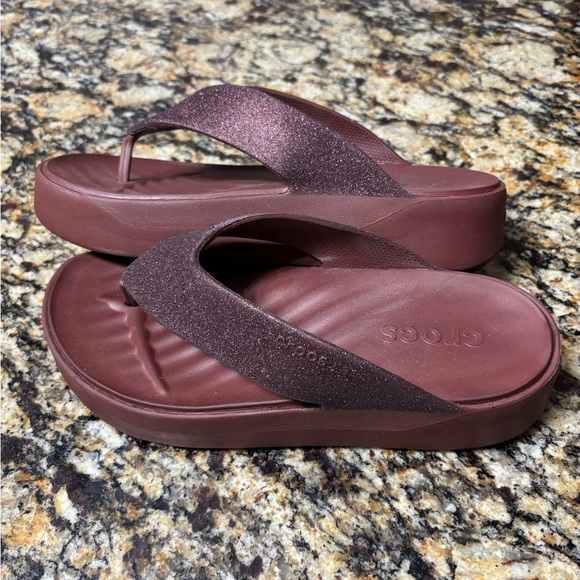 Crocs Getaway Chunky Glitter Platform Flip Flops size 8W - Picture 5 of 5